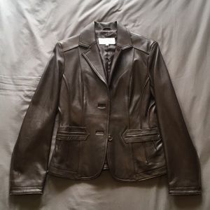 Brown Leather Blazer
